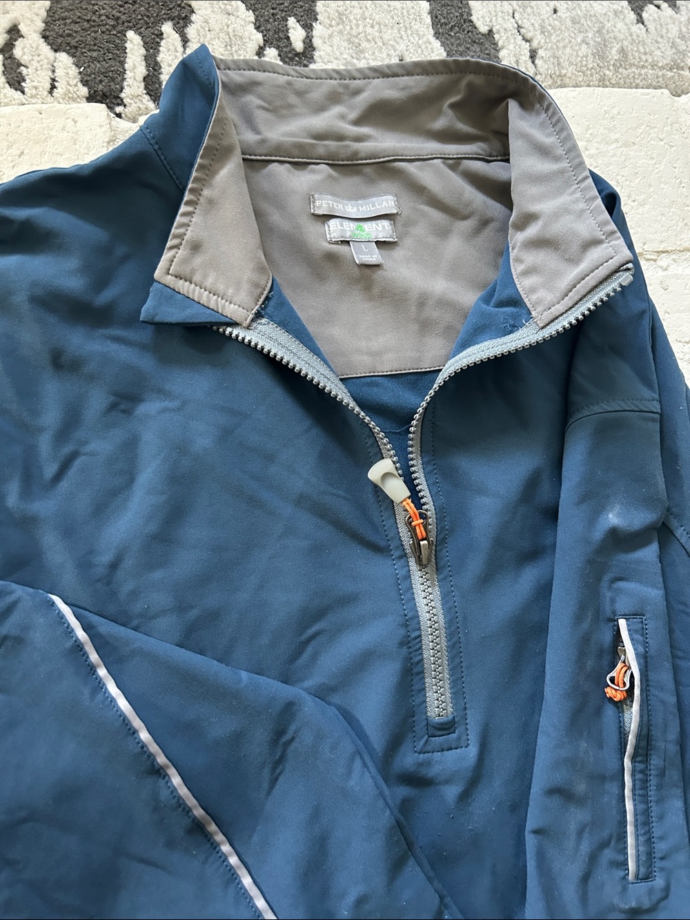 Peter Millar Element 4 Wind Navy Blue Half-Zip Pullover Size L